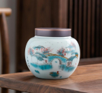 Hiina keraamiline tee Caddy kaasaskantav suletud purgiga reisiteekarbid K&ouml;&ouml;k v&uuml;rtside korraldaja kommide kohvi ja kuivatatud puuviljade s&auml;ilituspaak A 13.5X11.5CM  600ML