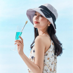 Naiste kingitus kvaliteetne 100% puuvillane naiste &auml;mbrim&uuml;ts Suvine rannam&uuml;ts kokkupandav p&auml;ikesem&uuml;ts Naine &scaron;ikk laia &auml;&auml;rega kalamehem&uuml;tsid Head 55-58cm