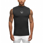 Muscleguys Meeste Treeningvestid Fitness Sport Kompressioon Varrukateta Slim Fit J&otilde;usaali T-s&auml;rk M must