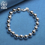 925 Sterling h&otilde;be 10 mm &otilde;&otilde;nsad &uuml;mmargused kuulhelmed h&otilde;bedast k&auml;ev&otilde;ru ehted 20cm