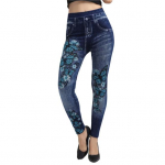 Jooga s&auml;&auml;rised liblikad Lilleprint Slim Fit Niiskust &auml;rajuhtiv Push Up Imitatsioon Teksad Kitsad naiste joogap&uuml;ksid jooksmiseks sinine