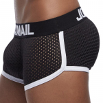 Boxer JOCKMAIL Eemaldatavad polsterdatud puusapadjad Meeste aluspesuHingav puuvill Terviseklubi spordistiilTrunks alusp&uuml;ksid M must