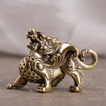 1 tk kuju kujuke Rikkus messingist kujundus J&otilde;ukus Hiina stiilis ornament Qilin Dragon Luck Loom Fengshui vanaaegne