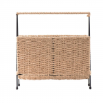 Bohemian Style Ajakirjade riiul K&auml;sitsi valmistatud kootud hoiukorvid Jaapani &otilde;lgedest korv poe suupistete jaoks Mitmesugused asjad Raamatud Ajalehed must