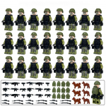 24tk MOC Eriv&auml;gede S&otilde;duri roheline vorm, s&otilde;duri mudel ehitusploki nukk S&otilde;jav&auml;e stseen ehitusploki m&auml;nguasjaga