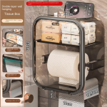 L&auml;bipaistev salvr&auml;tikukarp, perforeeritud seinale kinnitatav paberisahtel tualettpaberihoidja salvr&auml;tikuhoidja tarvikud vannituppa 20x12.5x23cm