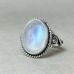 Rainbow Moonstone ovaalne kalliskivist s&otilde;rmus, k&auml;sitsi valmistatud disainis&otilde;rmus, 925 h&otilde;bedane s&otilde;rmus, unisex s&otilde;rmus, kingitus talle, Boho s&otilde;rmus, j&otilde;ulukink 6