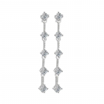 T&otilde;elised Moissanite D v&auml;rvilised rippuvad ja rippuvad k&otilde;rvar&otilde;ngad naistele 100% 925 sterlingist h&otilde;bedast k&otilde;rvar&otilde;ngast pika ripatsiga mini teemant ehted White