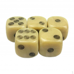 5 tk l&auml;bipaistmatu akr&uuml;&uuml;l, 16 mm, 6 k&uuml;ljega ringide muster RPG DND m&auml;ngu &otilde;ppem&auml;ngulauale