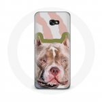 &Uuml;mbris Samsung Galaxy A3 2017 Brown Pitbull Dog jaoks