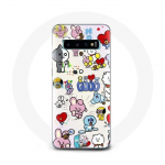 Coque pour Samsung Galaxy S10 BTS Bangtan Sonyeondan BT21 Van Tata Chimmy Cooky Rj Koya Mang Et Shooky
