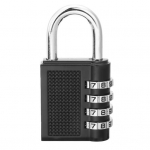 Raske 4-kohaline kood-kombineeritud lukk Reisipagasi metallist tabalukk must