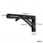 2 TK Black Finish Haagissuvila kokkupandav kronsteiniga laudriiul, sisetarvikud haagissuvila haagissuvila haagissuvila haagisele 2pc 8inch