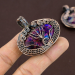 Natural Tree Of Life Multi Labradorite Gemstone Copper Wire Wrap Pendant 2 k4v29