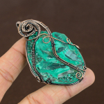 Natural Aqua Crystal Gemstone Handmade Copper Wire Wrap Pendant 2.95 l4t07