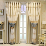 Kardinad Kahekihilised tikitud kardinad Magamistuba Kodu Pimendavad kardinad Elutuba l&otilde;ngaga Kardinapuu 170*270cm*2pcs beež