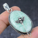 Natural Amazonite Gemstone Handmade 925 Sterling Silver Gift Pendant 2.17 v8u16