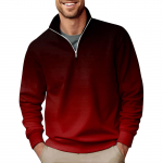Meeste moetopp vabaaja Slim Fit pullover, pikkade varrukatega t&otilde;mblukuga v&auml;ike k&otilde;rge krae L must