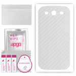 apgo Protective Skin Sticker for the back compatible with Samsung Galaxy S3 i9300, Wrap Film, Foil, Vinyl - Pattern Transparent Carbon