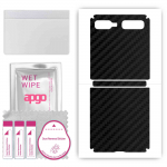 apgo kaitsev nahakleebis seljale, mis &uuml;hildub Samsung Galaxy Z Flip 5G-ga (esimene mudel 5G), Kile, foolium, vin&uuml;&uuml;l &ndash; mustriga s&uuml;simusta