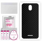 apgo Protective Skin Sticker for the back compatible with TP-Link Neffos C5 Plus, Wrap Film, Foil, Vinyl - Pattern Carbon Black