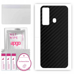 apgo Protective Skin Sticker for the back compatible with Tecno Camon 17, Wrap Film, Foil, Vinyl - Pattern Carbon Black