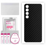 apgo Protective Skin Sticker for the back compatible with Meizu 20 Pro, Wrap Film, Foil, Vinyl - Pattern Carbon Black