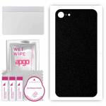 apgo Protective Skin Sticker for the back compatible with Apple iPhone SE 2022, Wrap Film, Foil, Vinyl - Pattern Matte Black