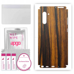 apgo Protective Skin Sticker for the back+sides compatible with Samsung Galaxy Note 10 5G, Full Wrap Film, Foil, Vinyl - Pattern Tigerwood