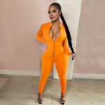 Treening Active Wear &uuml;hev&auml;rvilised p&uuml;ksid Naiste Jumpsuit Sportlik pikkade varrukatega Fitness Clubwear T&otilde;mblukuga Peokombinesoonid Bodycon M