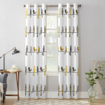Magamistuba K&ouml;&ouml;k Kardinad linnupleed Lill Kollane oranž Aknakardinad Kardinad elutoa dekoratiivesemetele 135W x 60H(cm) x1