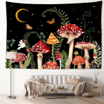 Liblikaseene illustratsioon Gobel&auml;&auml;n seinaripp Boheemian Art Hippie Tapitz Elutuba Magamistoa Kodukaunistus 95x73CM