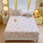 Pehme voodilina tr&uuml;kitud voodilina 100% puuvillane voodikate &uuml;heinimesevoodi/queen-size voodi jaoks voodipesu madratsikaitse (Padjap&uuml;&uuml;r puudub 100x200x25cm 1pc
