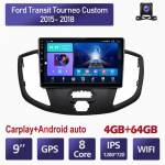 Android 2 Din auto multimeediumipleier Ford Transit Tourneo Custom 2015- 2018 peaseadmele Stereo Carplay GPS-navigatsioon BT WIFI 4+64GB 4+64GB