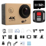 Tegevuskaamera Ultra HD 4K/30 kaadrit sekundis WiFi 2,0-tolline 170D veealune veekindel kiiver Videosalvestus Jalgrattas&otilde;it Suusakaamerad Spordikaamera valge