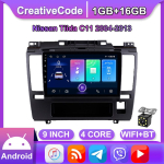 9-tolline Android autoraadio Carplay Nissan Tiida C11 jaoks 2004-2011 Multimeedia videopleier GPS Navigatsioon WIFI 2+32GB 1+16GB black
