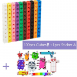 100 tk Matemaatika &Uuml;henduskuubikud Klotsid Laste Hariduslikud Numbrim&auml;nguasjad