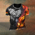 Saksamaa Meeste T-s&auml;rgid Saksamaa Lipu Tr&uuml;kiga O-kaelusega L&uuml;hikeste Varrukatega Vabaaja Peals&auml;rgid Streetwear Suvine Meeste Vintage Riietus L