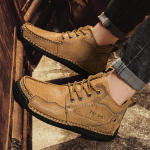 Mehed Talvine Nahk Soojad Mugavad Jalatsid Karusnaha Veekindlad Poolsaapad N&ouml;&ouml;ritavad Kingad 48 must