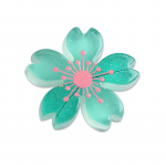 Beauty Dekoratiivne materjal 5tk Drop Glue Mobiiltelefoni &uuml;mbris Juukseklamber Lille Aksessuaarid Helendav Vaik Mood DIY Ornament Cherry Blossom Plaaster roheline