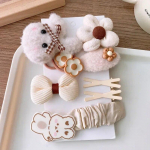 9-10 tk/komplekt Lovely Hair Clip Juuksepaela komplekt v&auml;ikelapse t&uuml;drukule Retro piimakohviv&auml;rvi juuksen&otilde;ela juuksen&ouml;&ouml;ride komplekt Kawaii laste peakatted