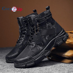 Meeste s&otilde;jalised taktikalised t&ouml;&ouml;saapad Nahast mootorratta lahingusaapad 39 must