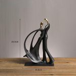 Resin Band Abstract Figuuri Kuju Muusika Tegelane P&otilde;hjamaade Kunst Tantsiv paar Skulptuurid elutoa kodu kaunistamiseks gray