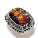 Ammolite Gemstone Handmade 925 Sterling Silver Gift Jewelry Ring Size 6 c2s28