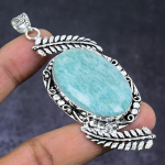 Amazonite Gemstone 925 Steling Silver Jewelry Pendant 3.15 d0m65