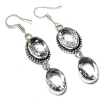 White Topaz Gemstone Handmade 925 Sterling Silver Jewelry Earring 2.29 b5w99