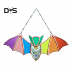 Halloweeni rippuvast klaasist p&auml;ikesep&uuml;&uuml;dja ​​kaunistus akr&uuml;&uuml;list 2D nahkhiire ornament gooti auto tahavaatepeegli sisekujundus kodu akna seina autole M G