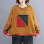 Naiste riided Kevad-s&uuml;gis vabaaja naister&otilde;ivaste plaaster pikkade varrukatega T-s&auml;rgid Naiste moetopid Pulloverid one size kollane