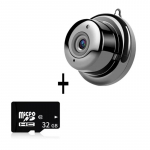 Mini HD IP-kaamera WiFi-kaamera infrapuna-&ouml;ise n&auml;gemise 2-suunalise heliga liikumisj&auml;lgijaga juhtmevaba koduturvamonitori kaamera 【3】Camera+32g Card