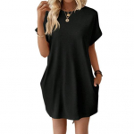 Daami suvekleit Puhasv&auml;rviline P&ouml;&ouml;ratud kaelus L&uuml;hikeste varrukatega Avarad k&uuml;ljetaskud Juhuslik Hingav Pehme Igap&auml;evane t&ouml;&ouml;lk&auml;imise Kontori tutvumiskleit L aprikoosi